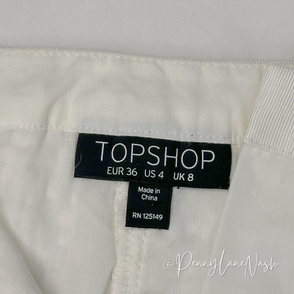 Topshop Floral Lace Shorts Size 4 White - Picture 7 of 8